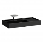 Praustuvas Laufen KARTELL 900x460x120 mm, platus kraštas dešinėje, su 1 anga maišytuvui viduryje, be perlajos, spalva - juoda blizgi 